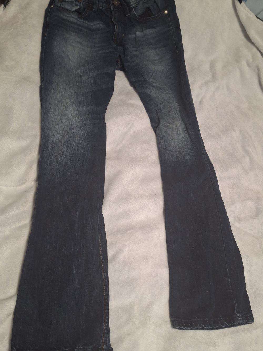 Ring of Fire Women's Dark Wash Flare Jeans - Navy